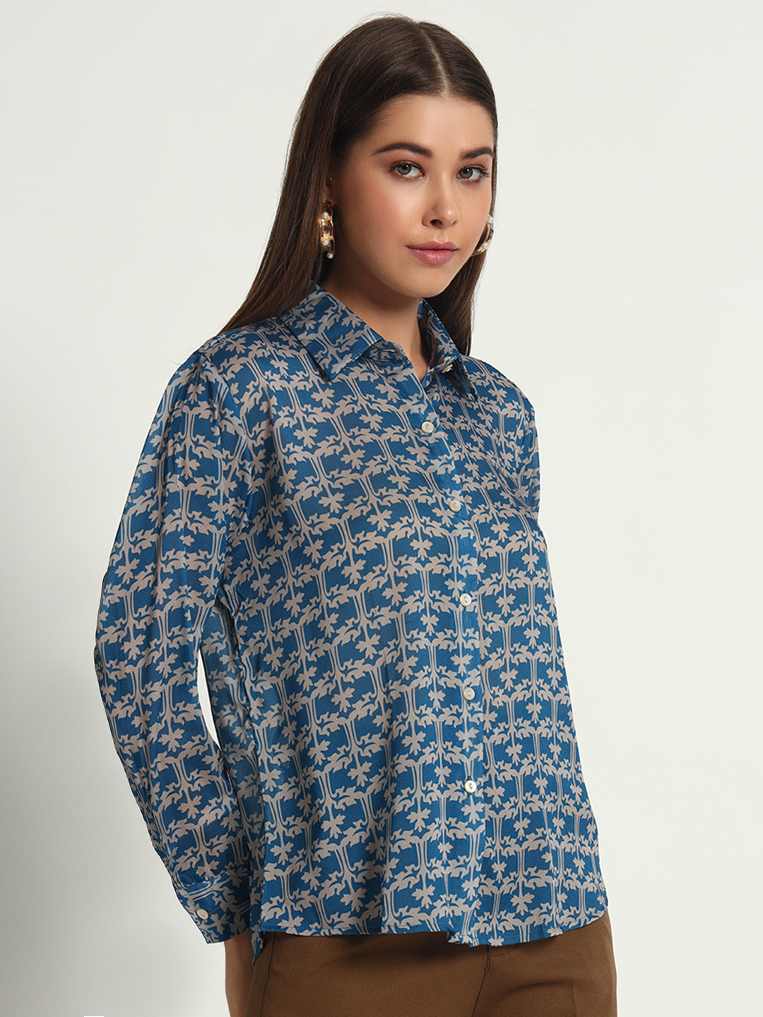 Light Indigo Printed Shirt