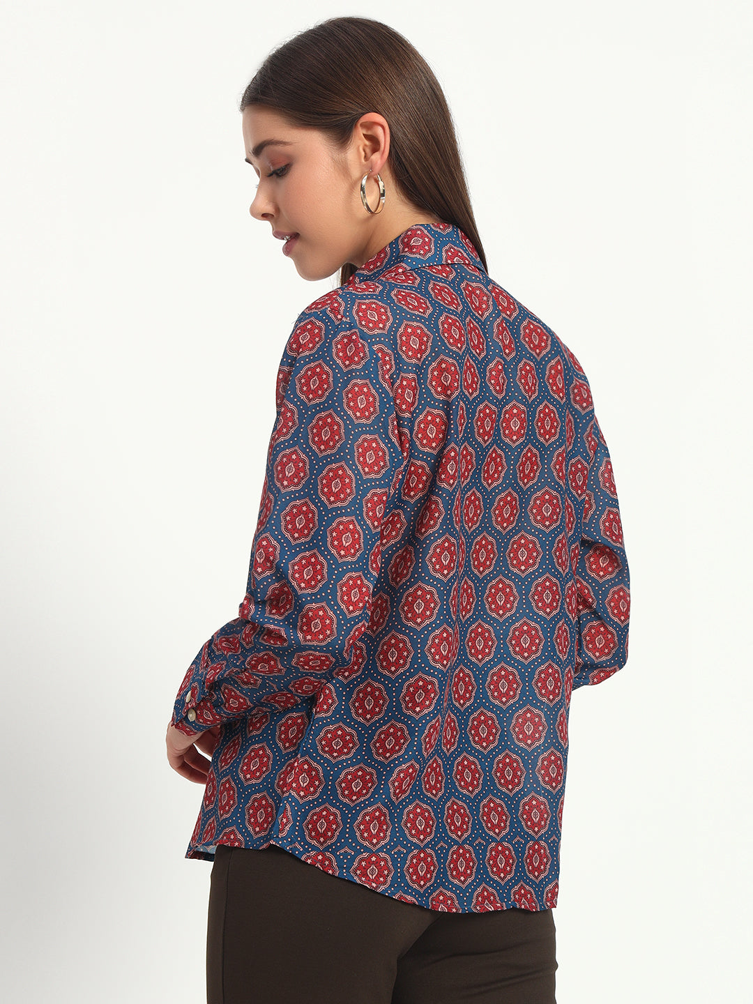 Navy Ajrak Print Shirt