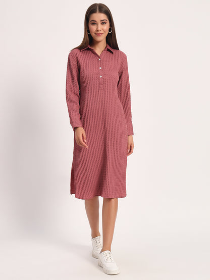 Wrinkle Rust Straight Dress