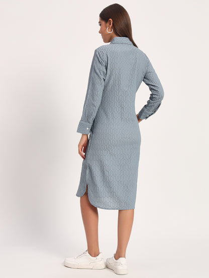 Wrinkle Grey Straight Dress