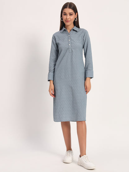 Wrinkle Grey Straight Dress