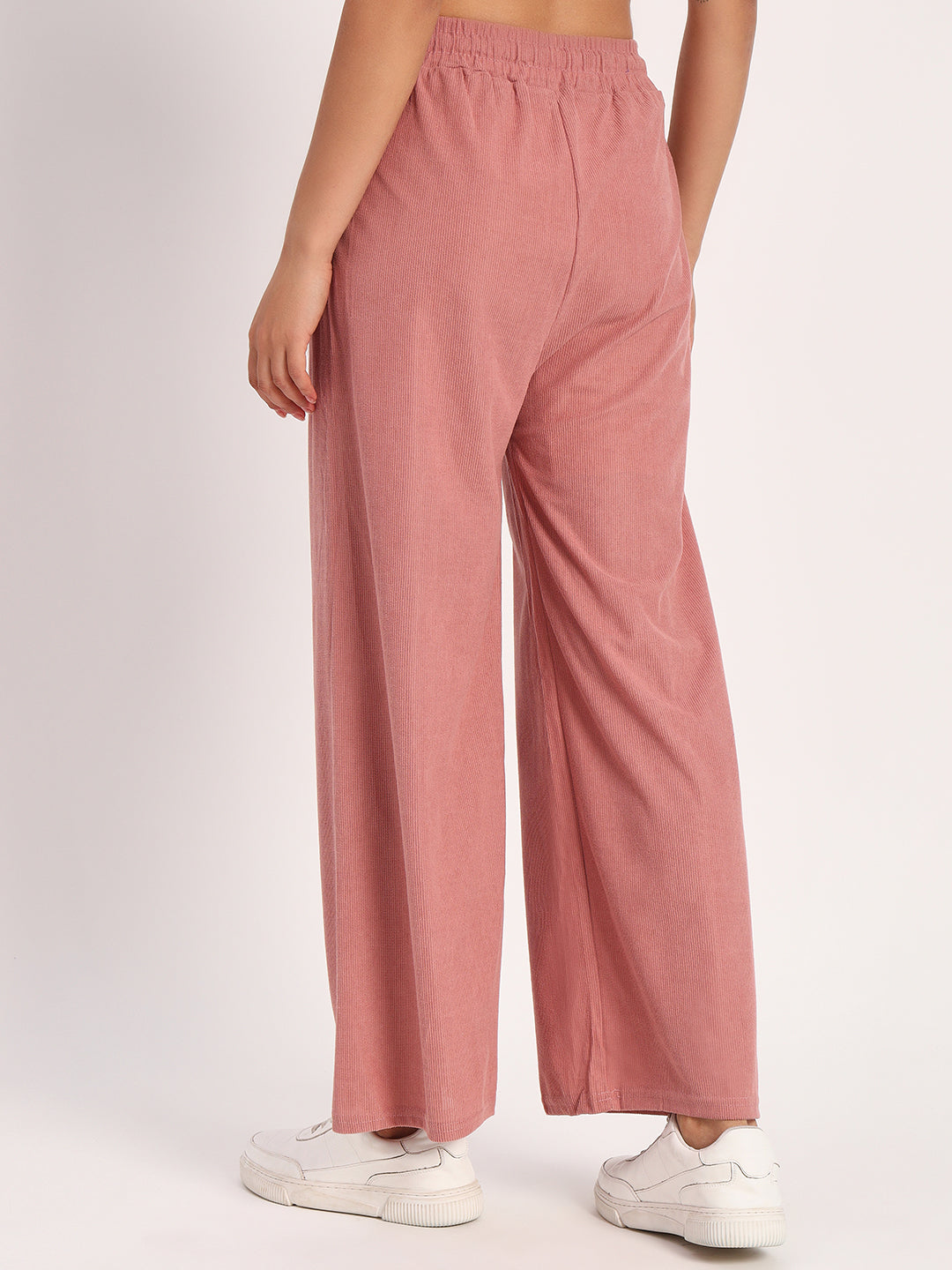 Salmon Straight Fit Wide Leg Pants