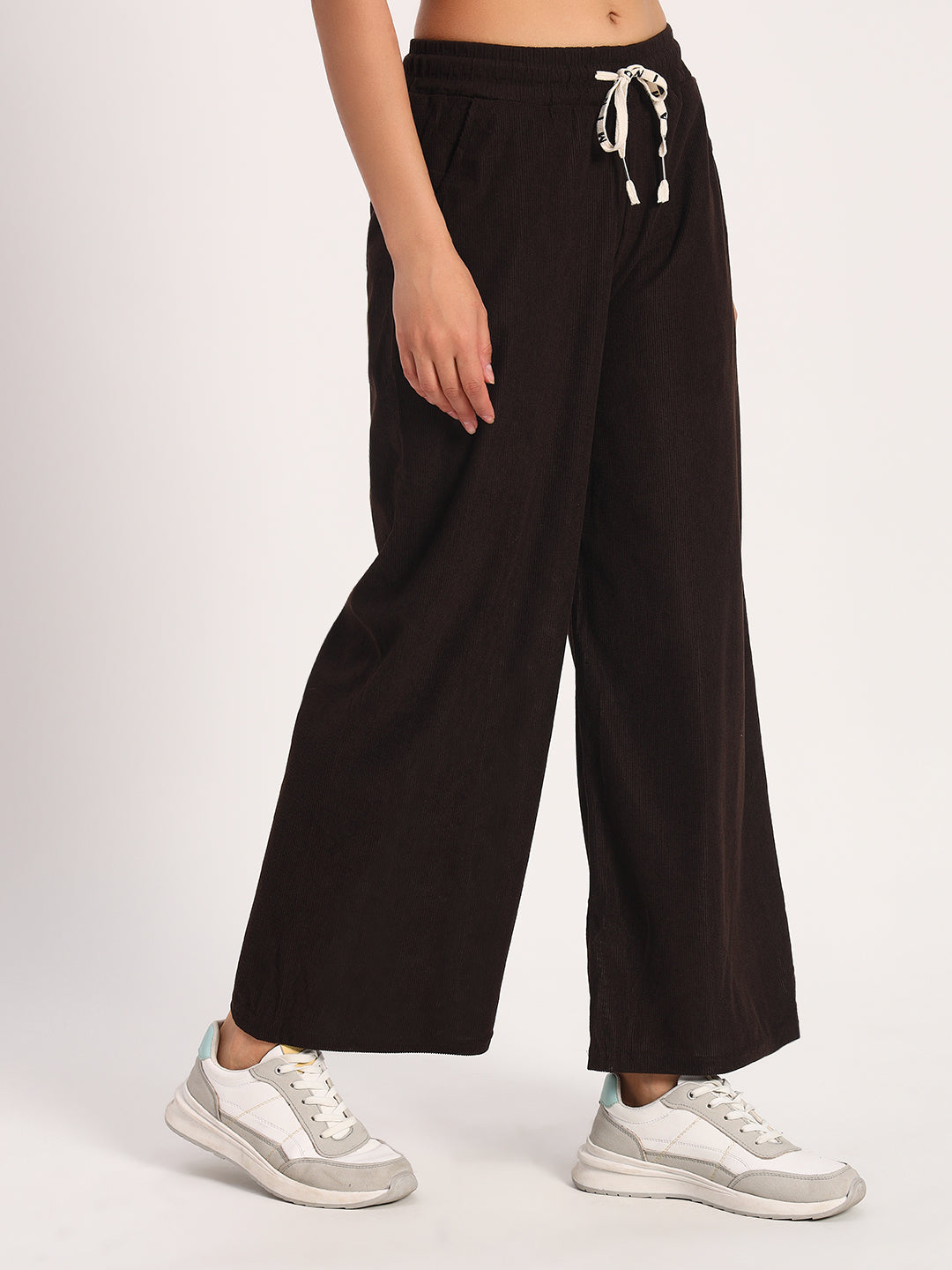 Coffee Brown Straight Fit Wide Leg Pants