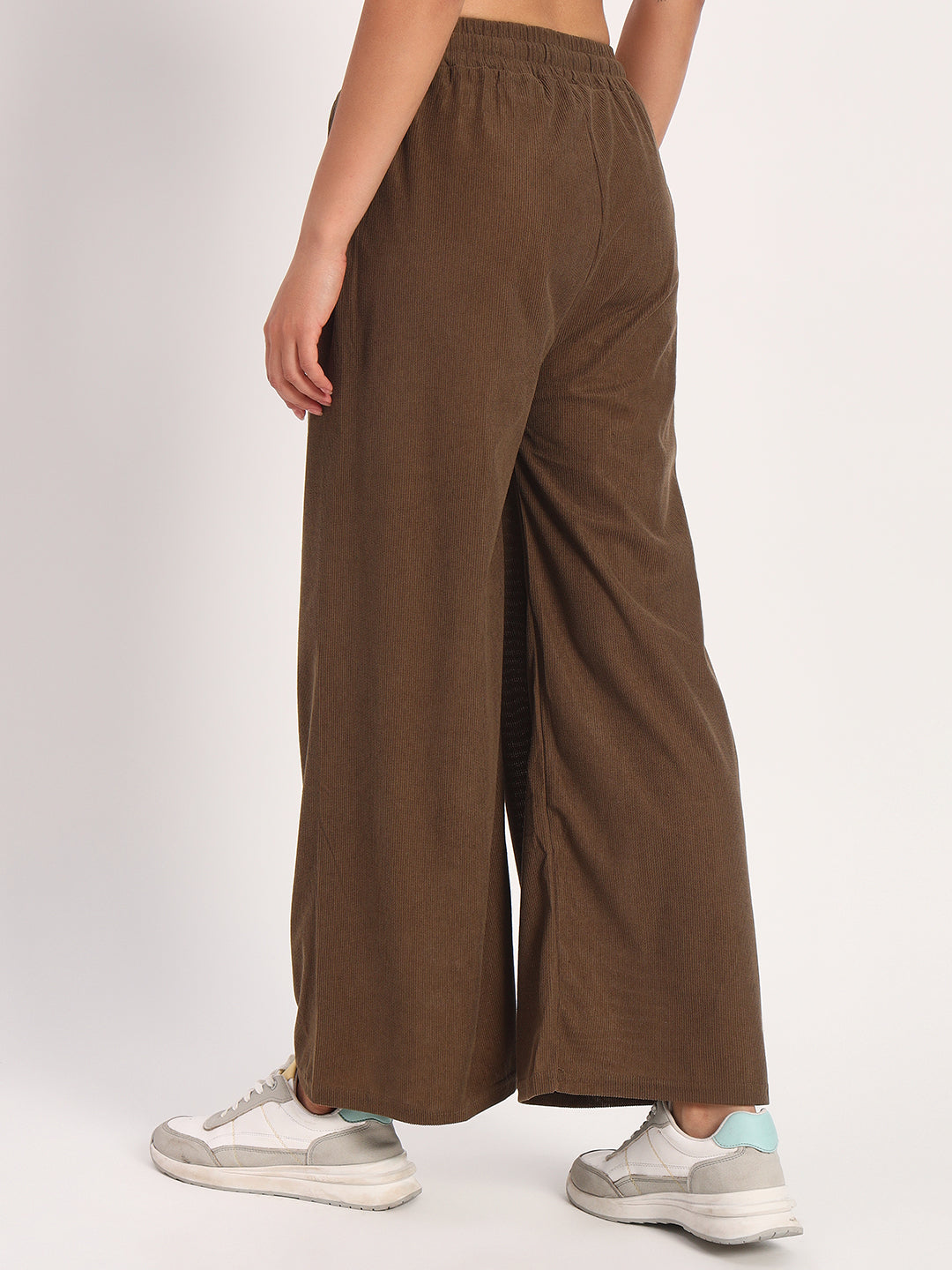 Brown Straight Fit Wide Leg Pants