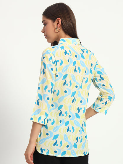 Printed Lemon Silk Shirt