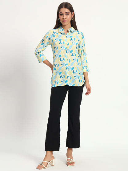 Printed Lemon Silk Shirt