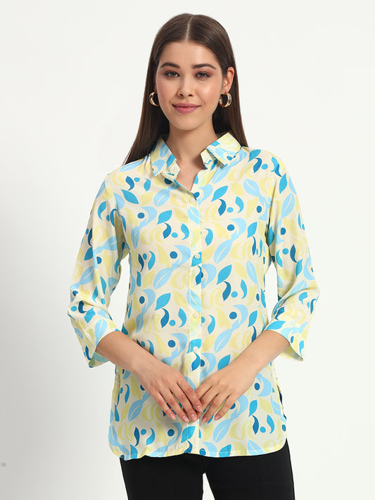 Printed Lemon Silk Shirt