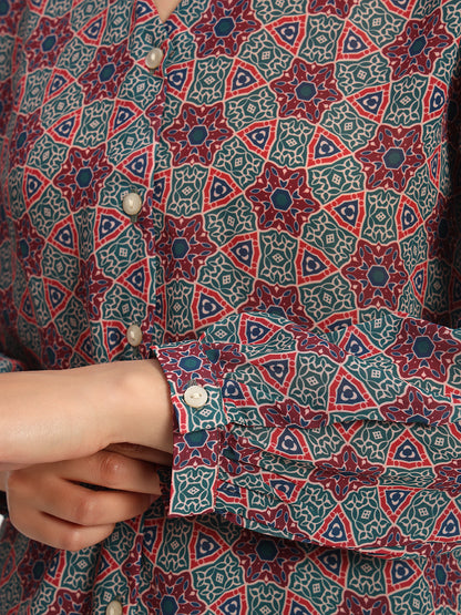 Ajrak Heritage V Neck Shirt