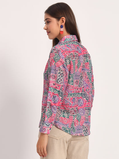 Bright Pink Batik Shirt