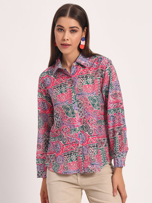 Bright Pink Batik Shirt