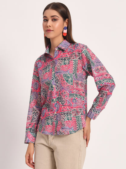 Bright Pink Batik Shirt