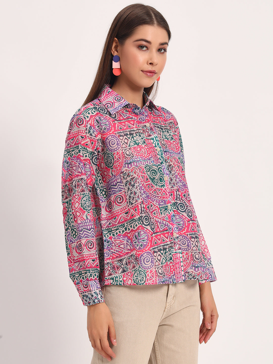 Bright Pink Batik Shirt