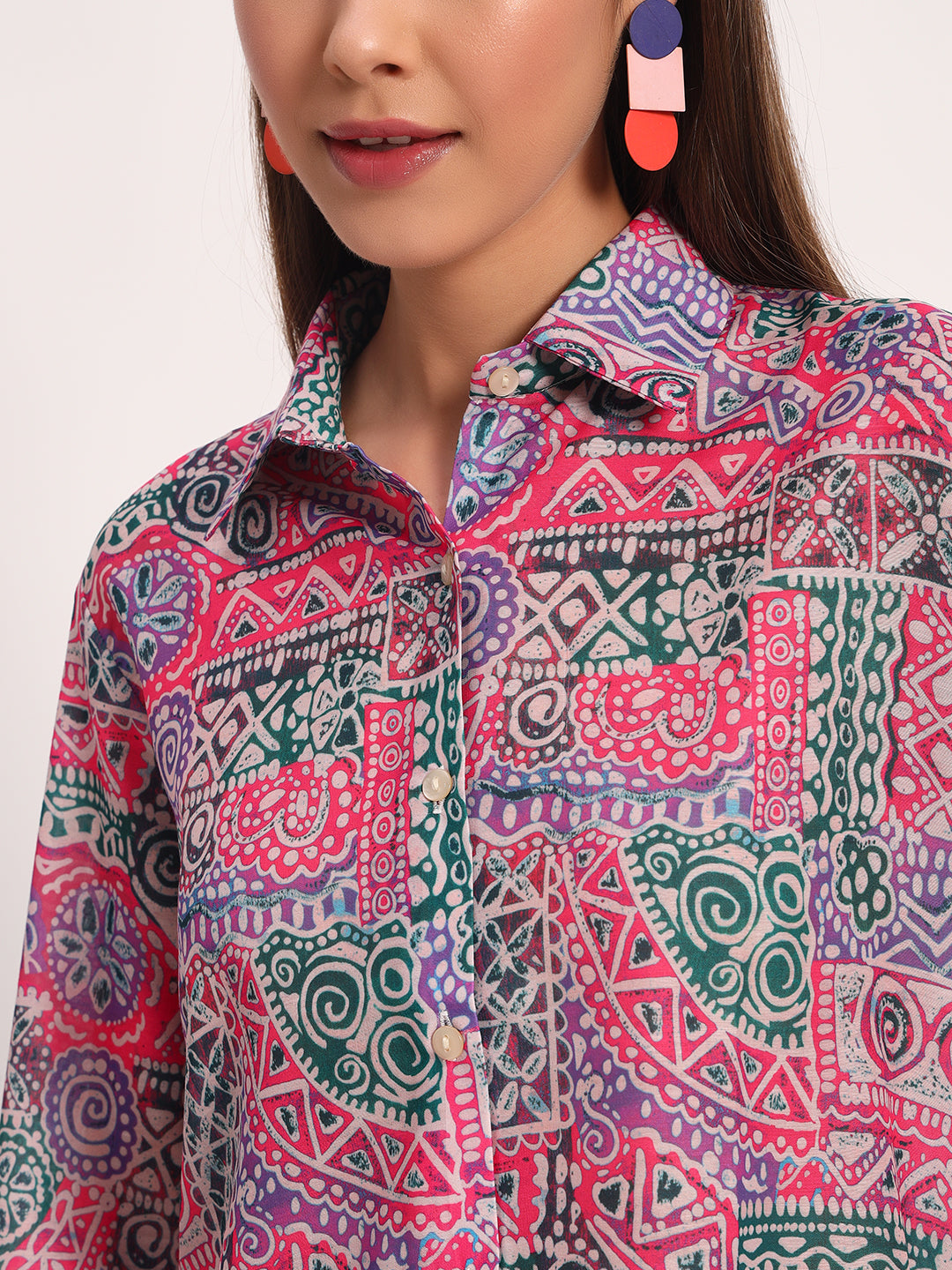 Bright Pink Batik Shirt