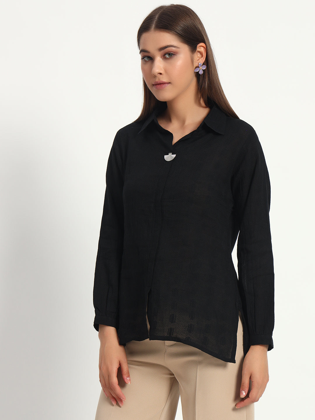 Classic Black Cotton Shirt