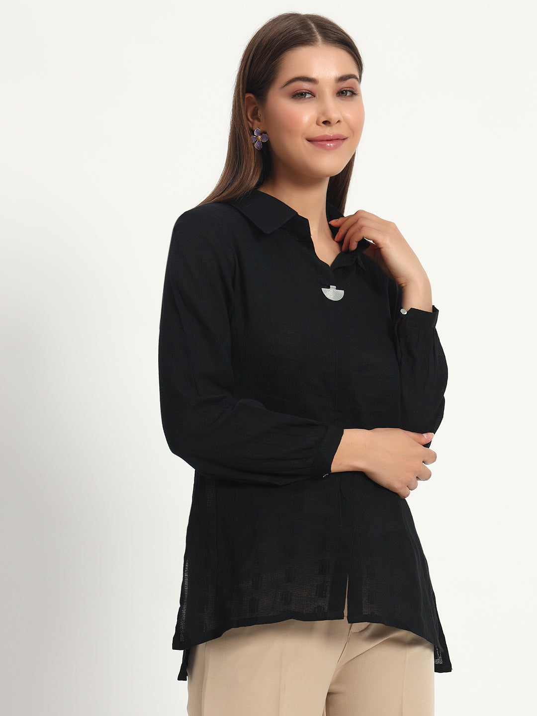 Classic Black Cotton Shirt