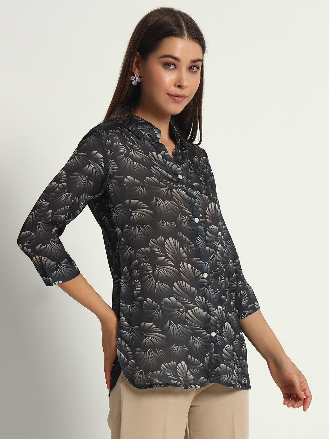 Georgette Satin Printed Shirt