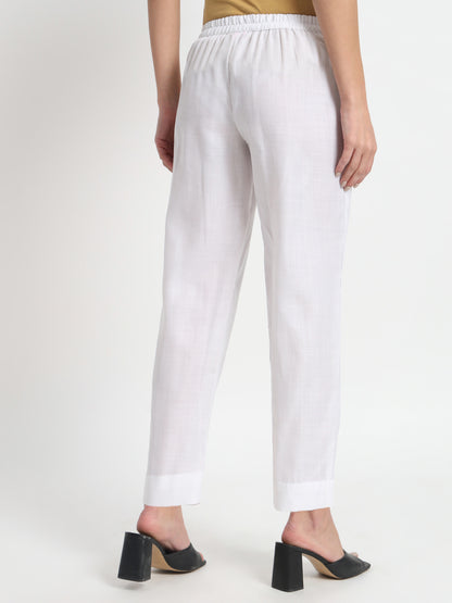 White Straight Pant