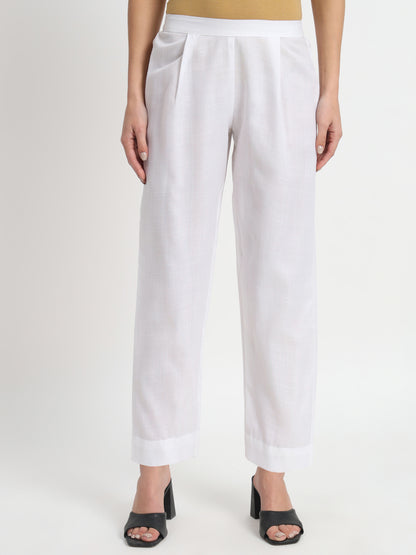 White Straight Pant