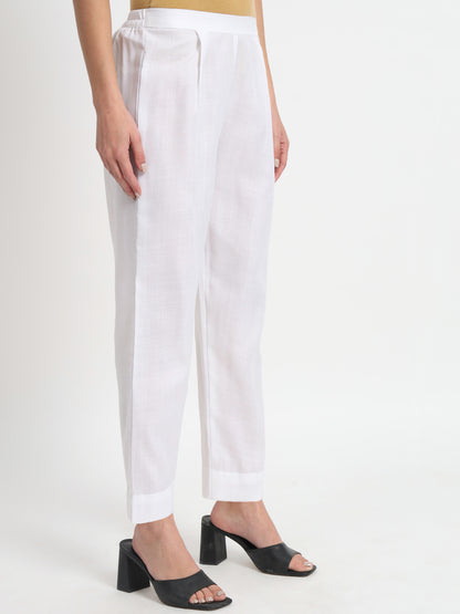 White Straight Pant