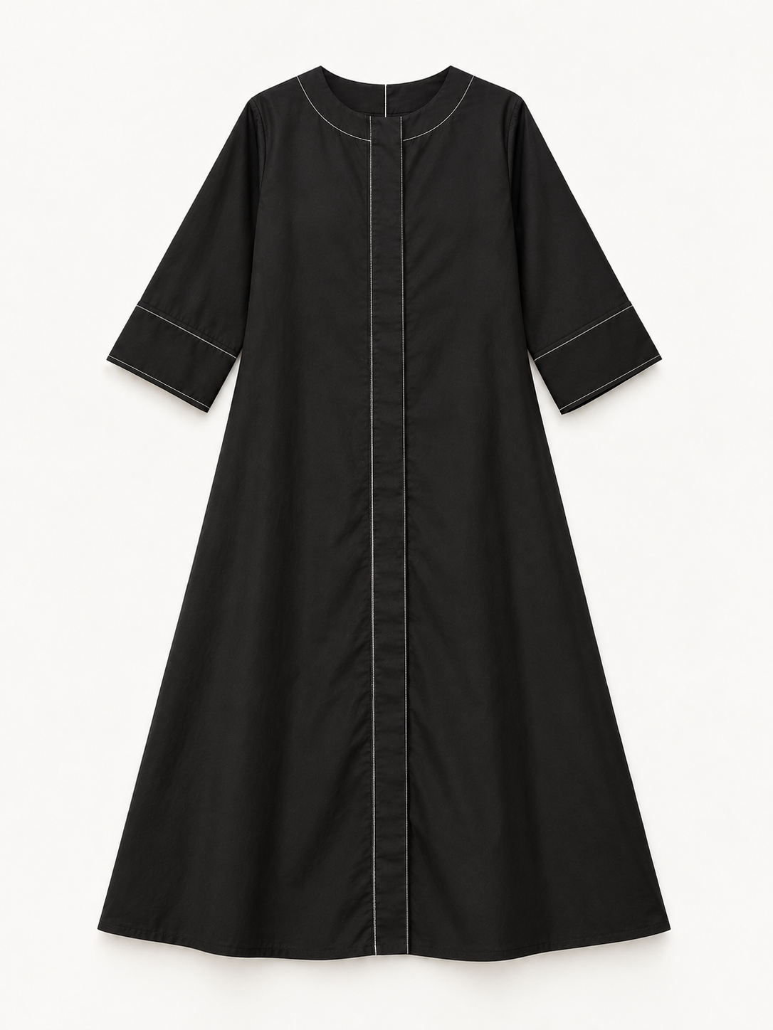 Black Poplin Kurta Set