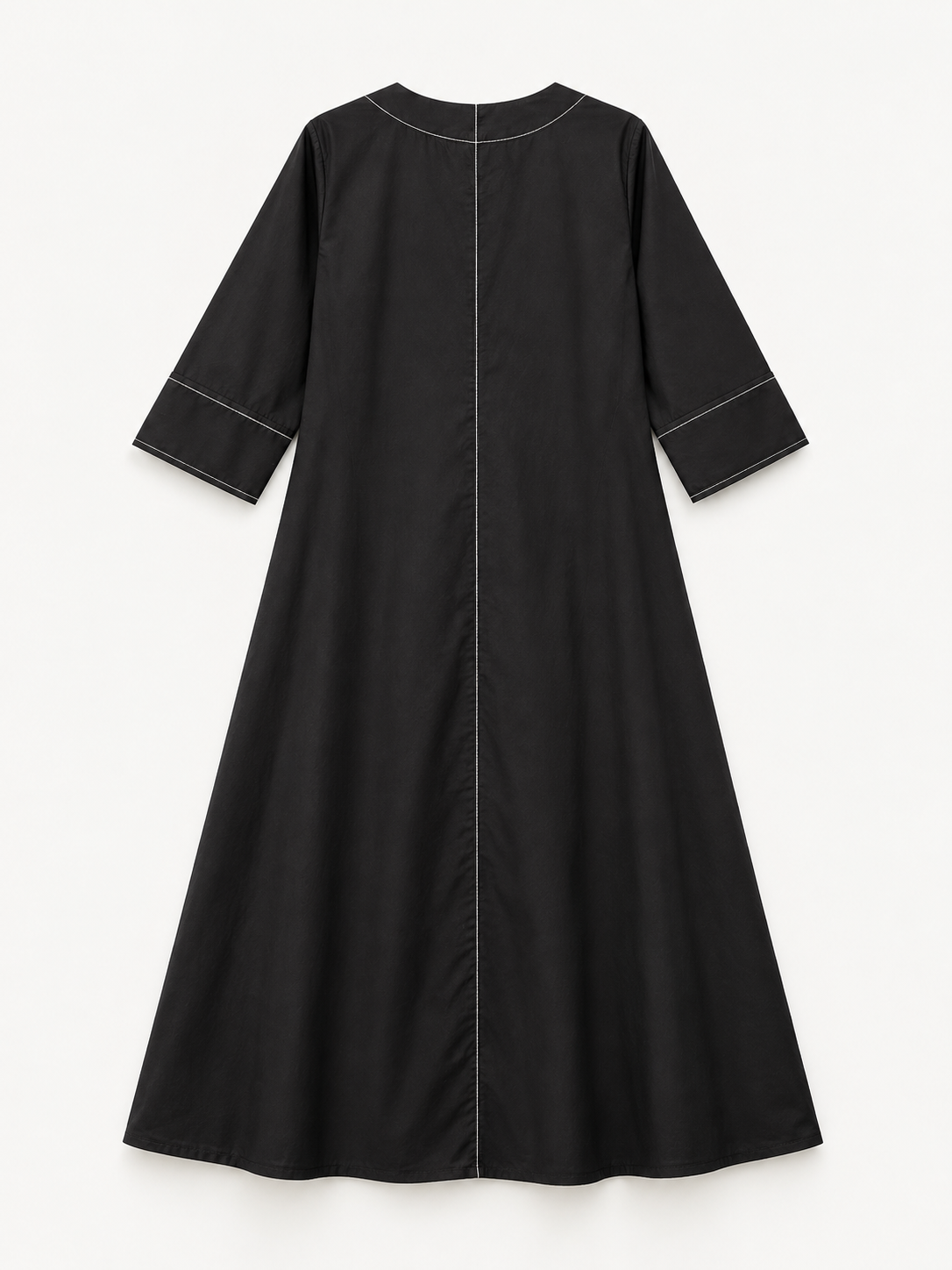 Black Poplin Kurta Set