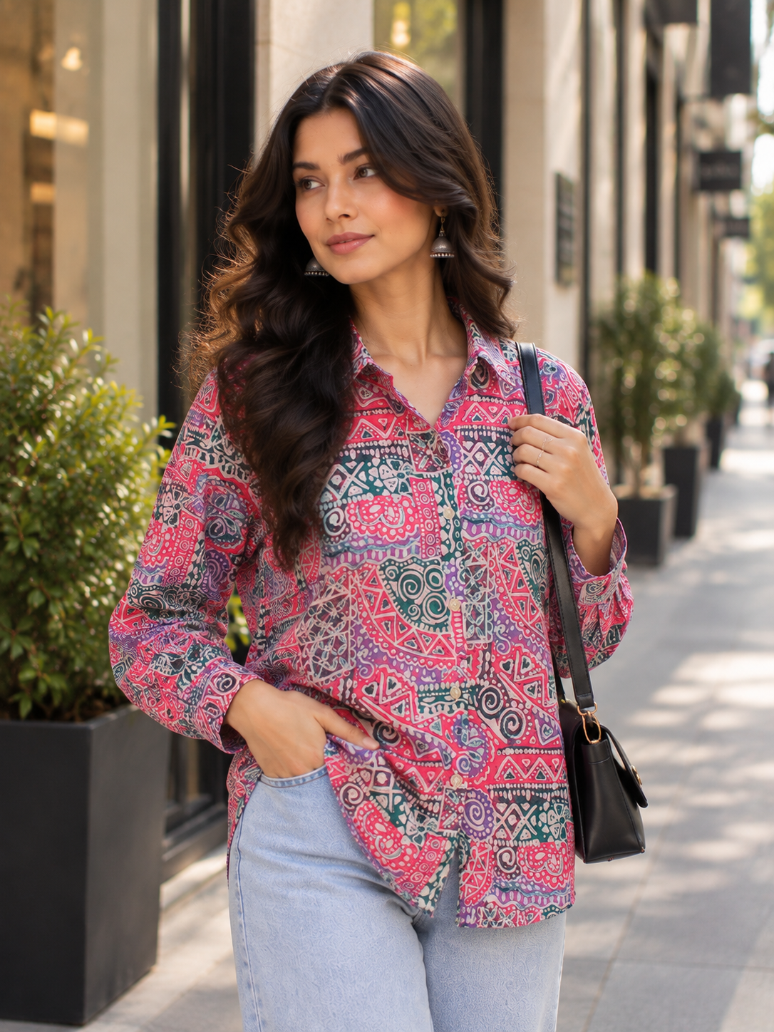 Bright Pink Batik Shirt