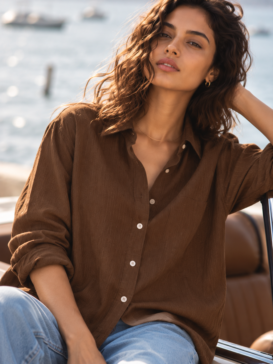 Chocolate Brown Cotton Shirt