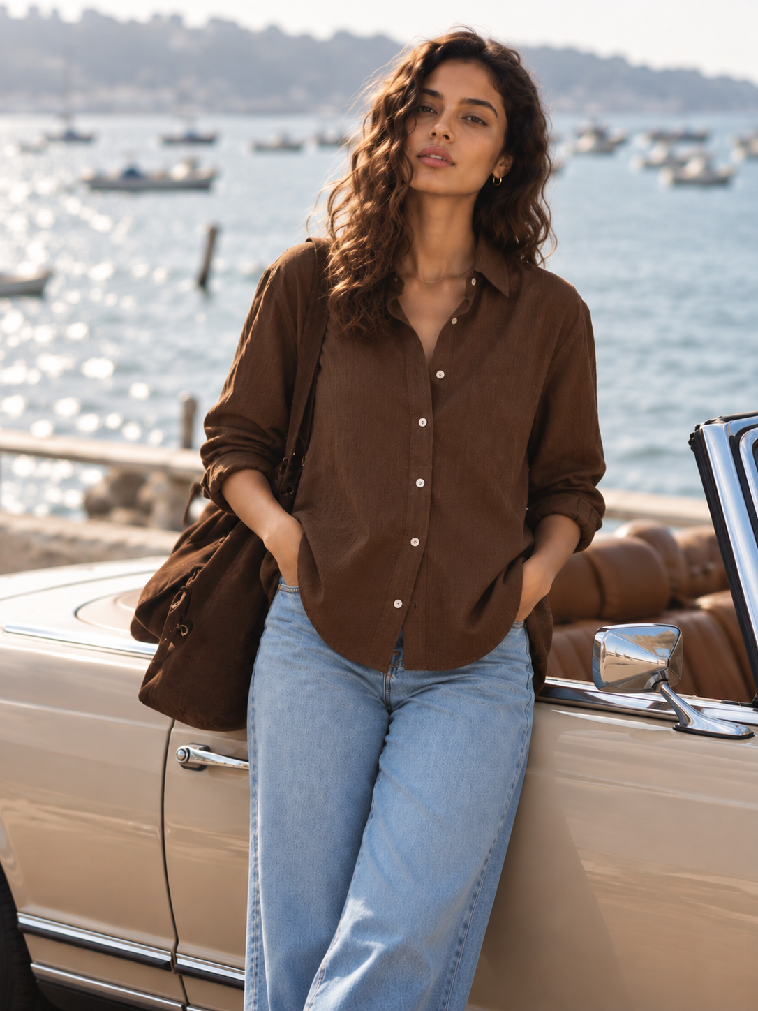 Chocolate Brown Cotton Shirt