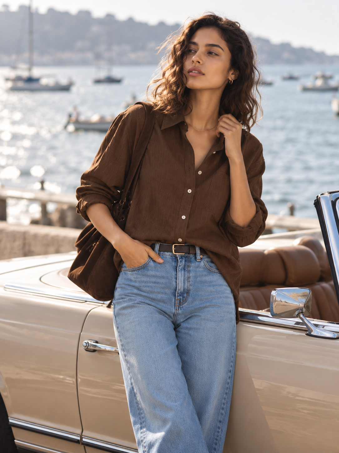 Chocolate Brown Cotton Shirt