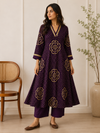 LEHER – Purple Bandhani A-Line Kurta Set