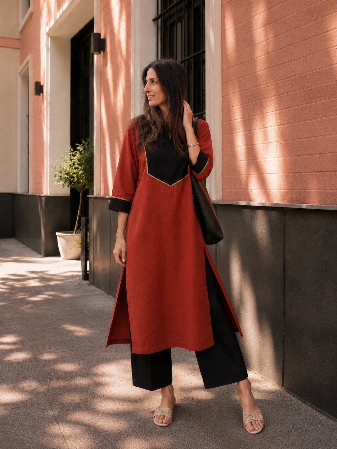 Rust Noir Kurta Set