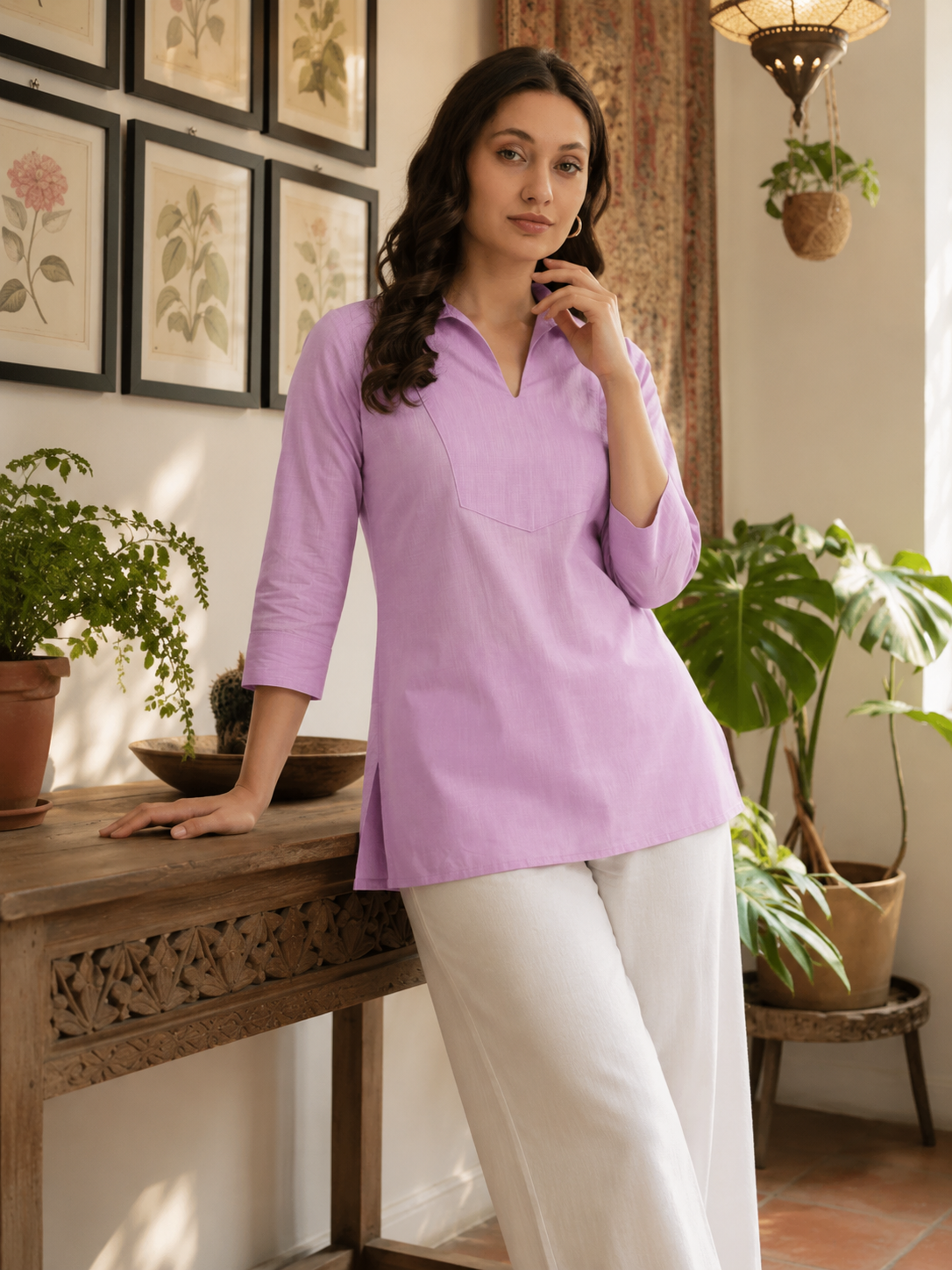 Solid Lilac Tunic