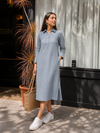 Wrinkle Grey Straight Dress