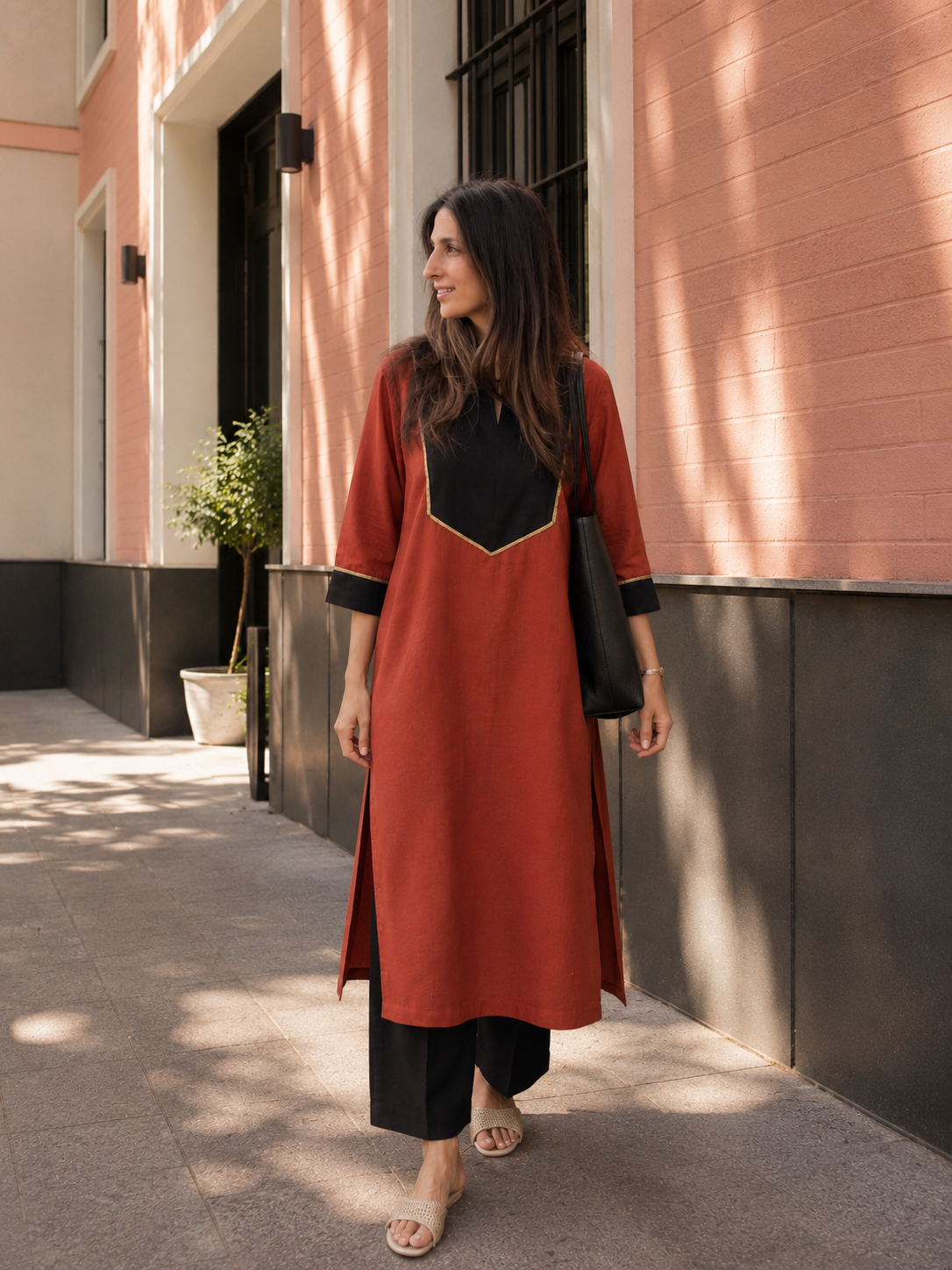 Rust Noir Kurta Set