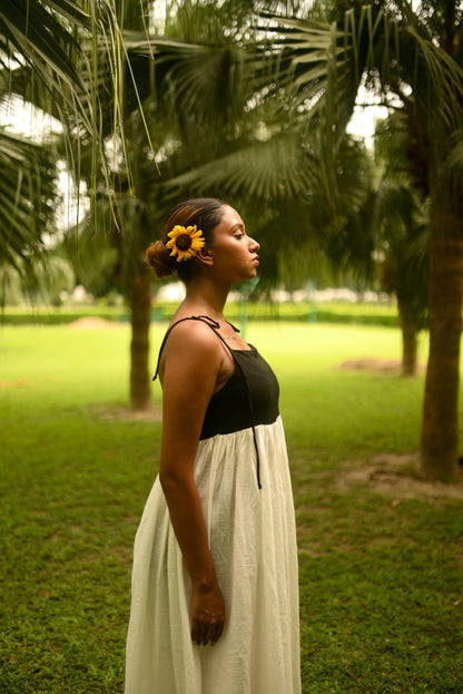 Linen Blend Midi Dress
