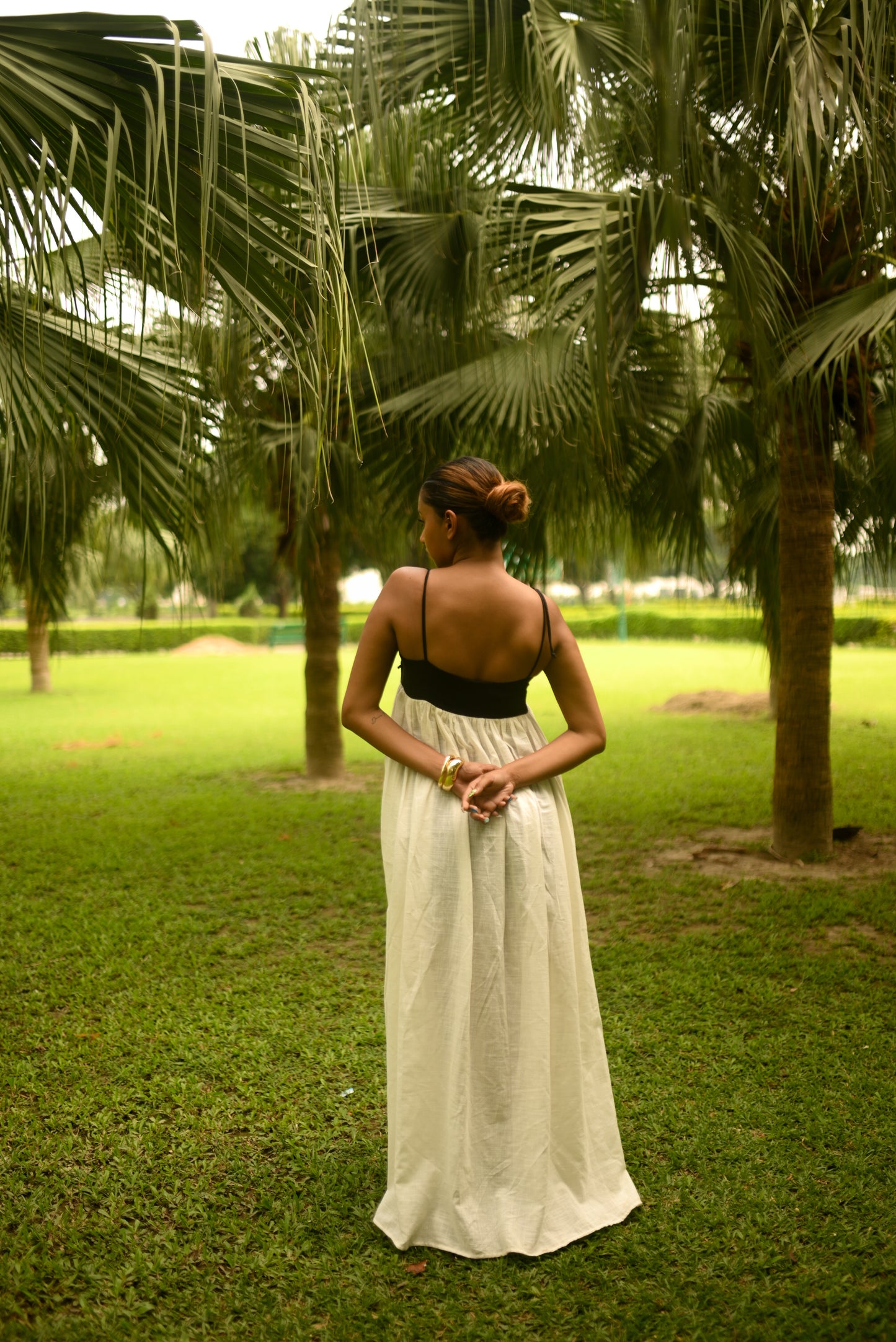 Linen Blend Midi Dress
