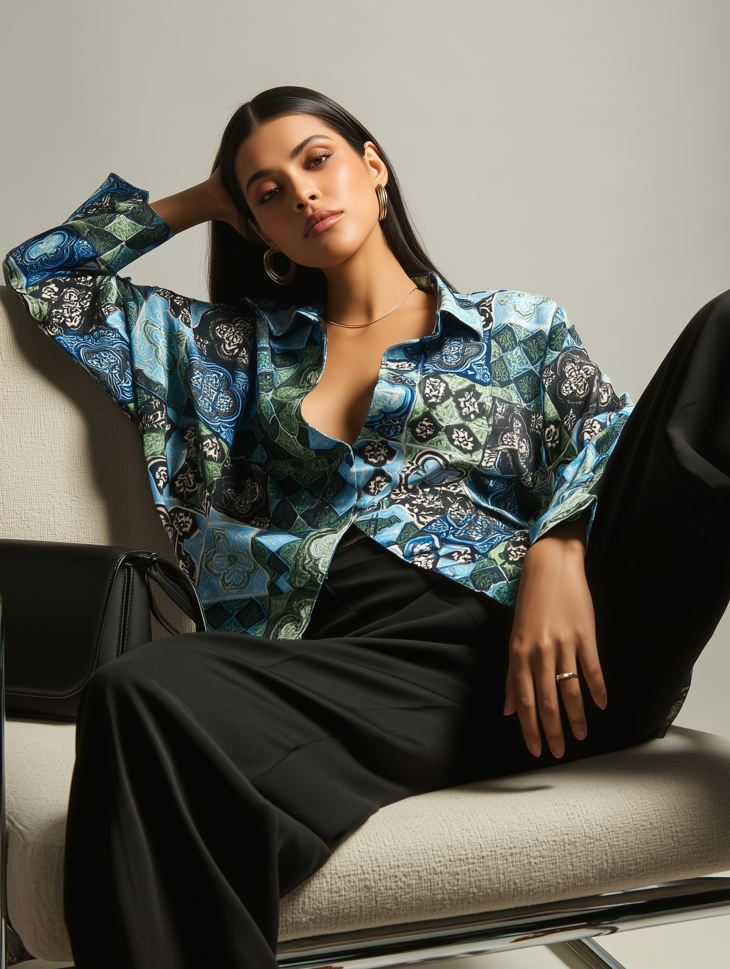 Patchwork Print Shirt