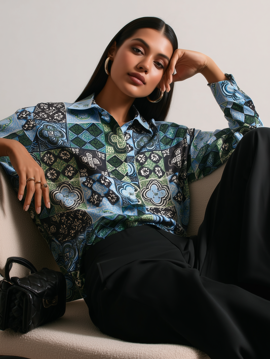 Patchwork Print Shirt