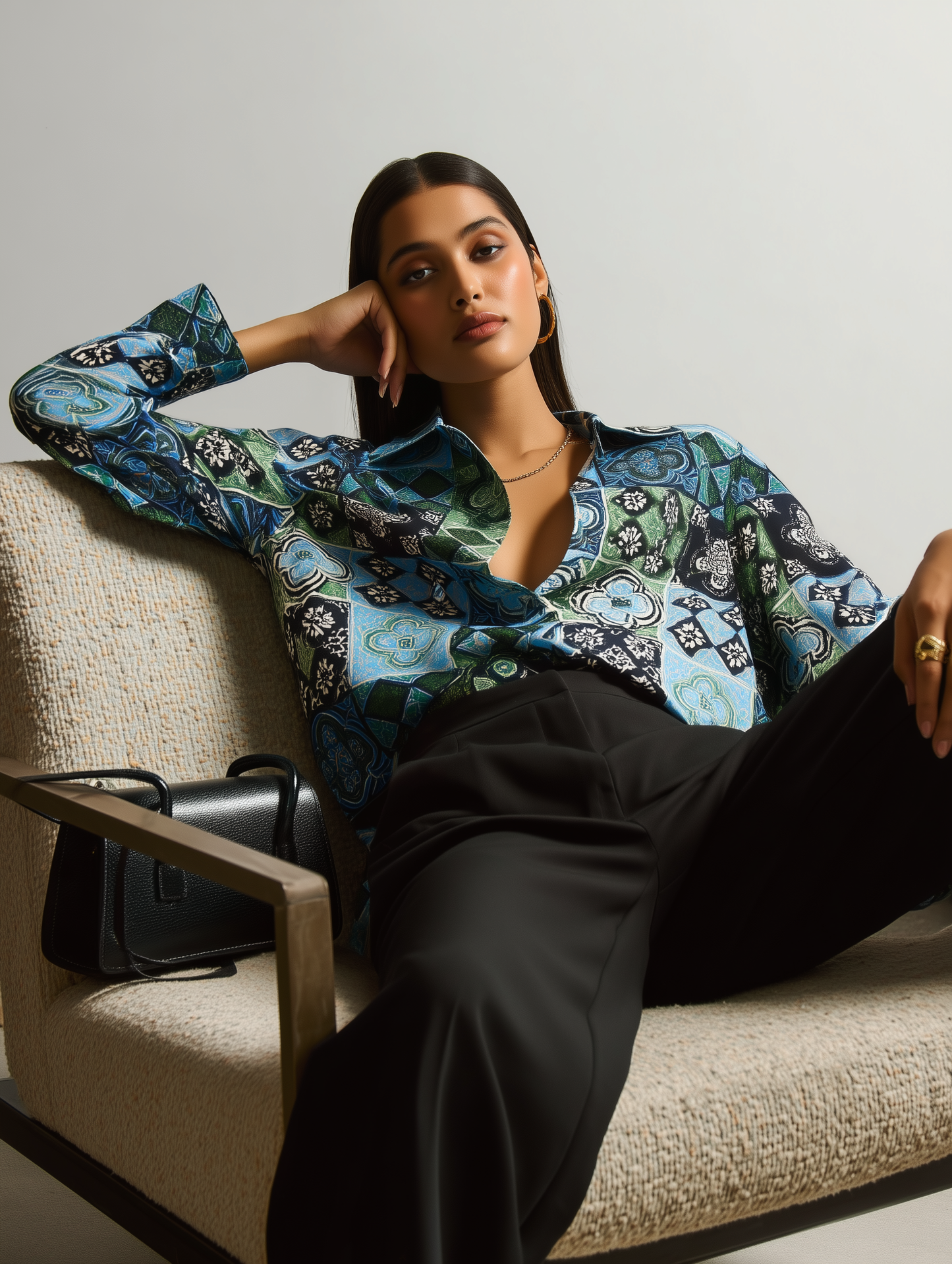 Patchwork Print Shirt