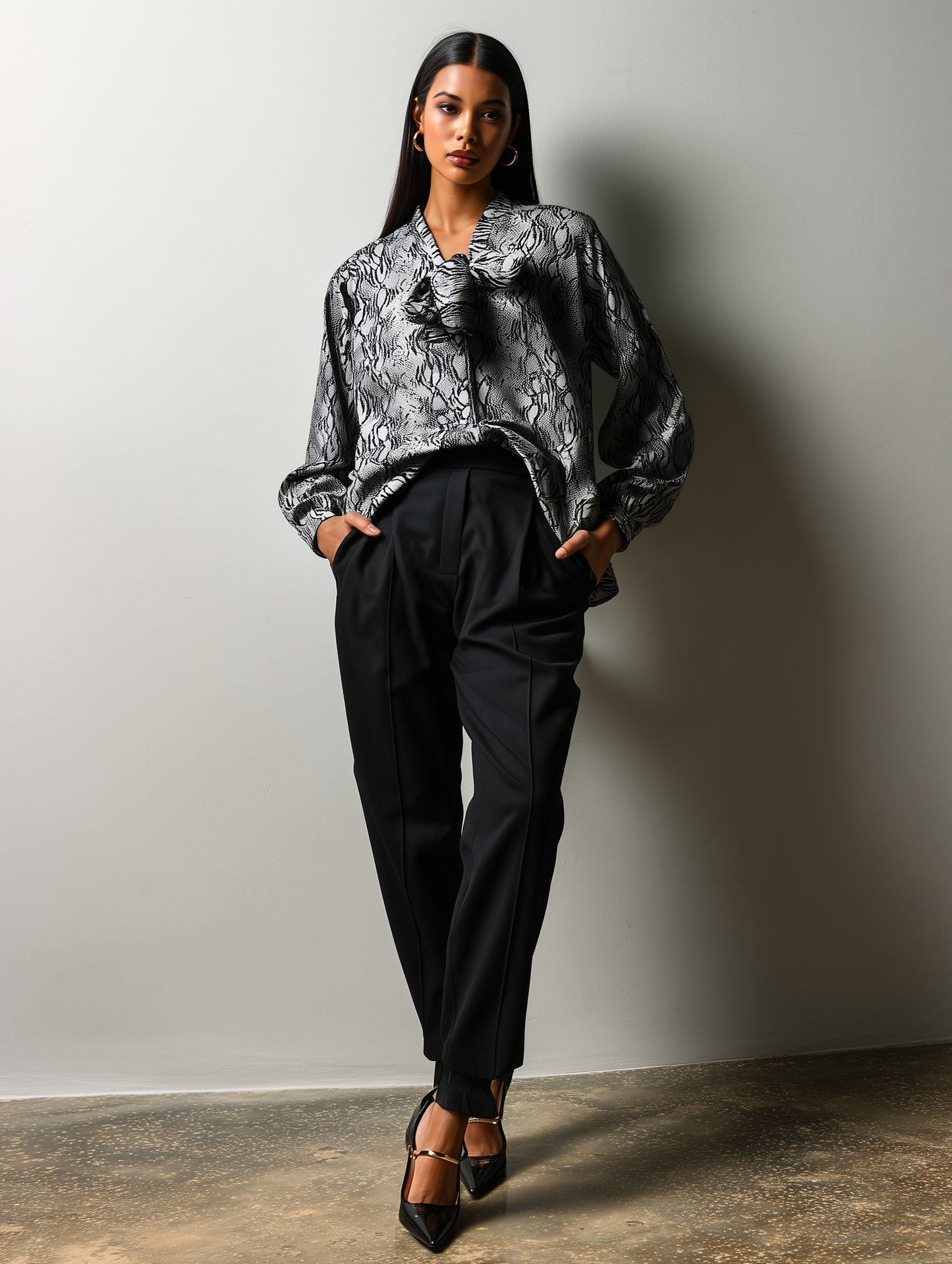 Animal Print Bow Shirt