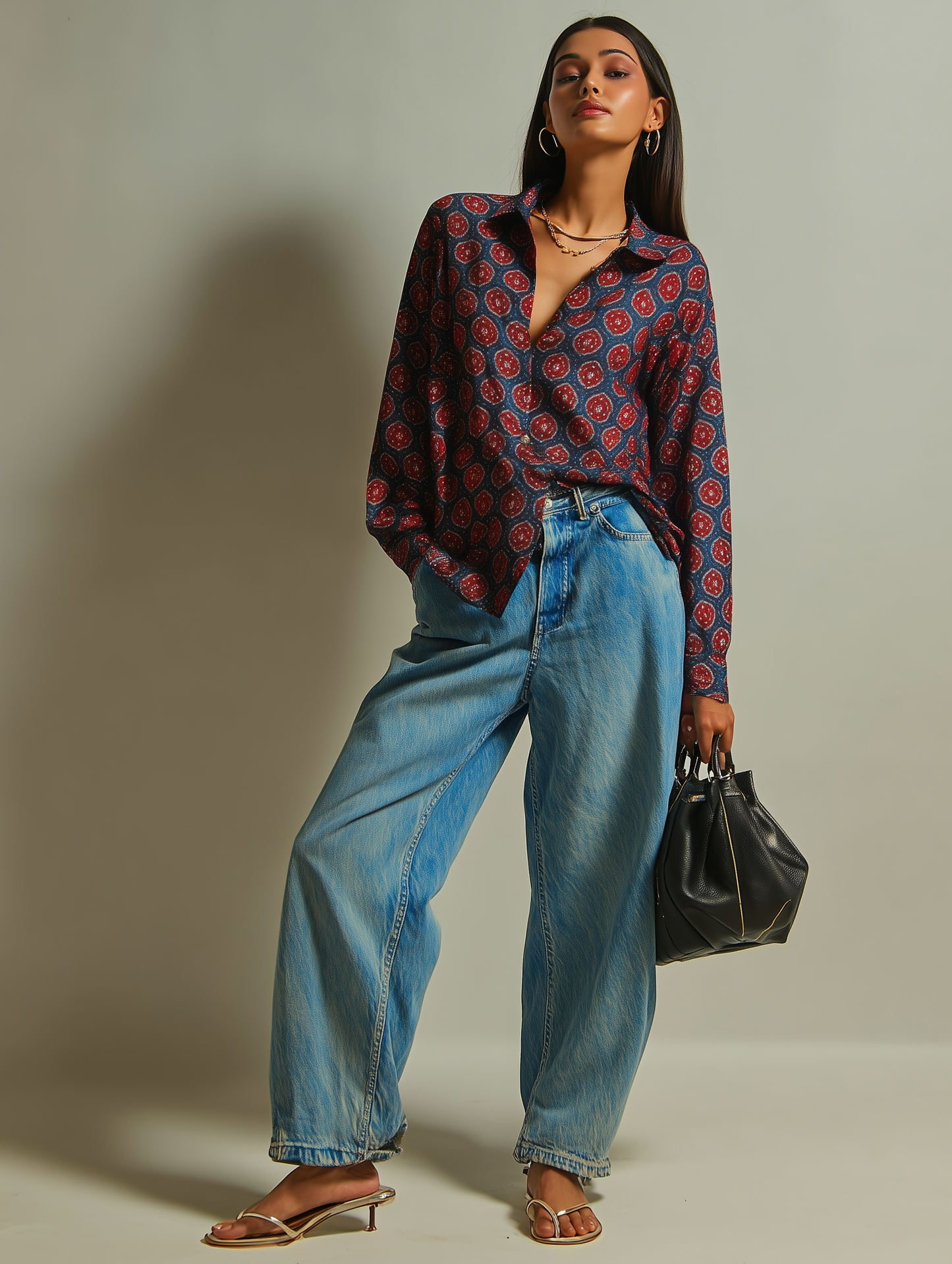 Navy Ajrak Print Shirt