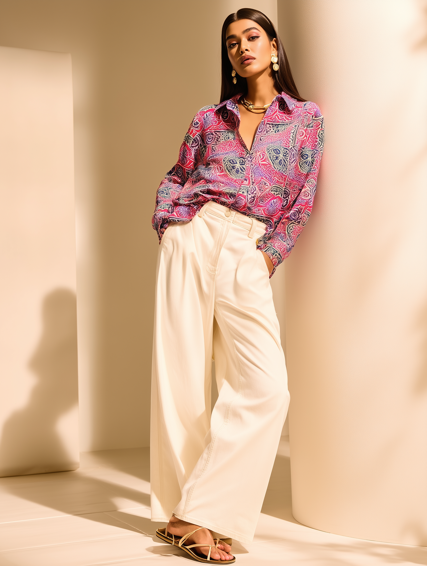 Bright Pink Batik Shirt