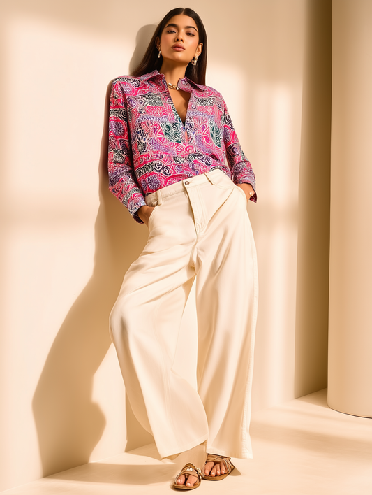 Bright Pink Batik Shirt