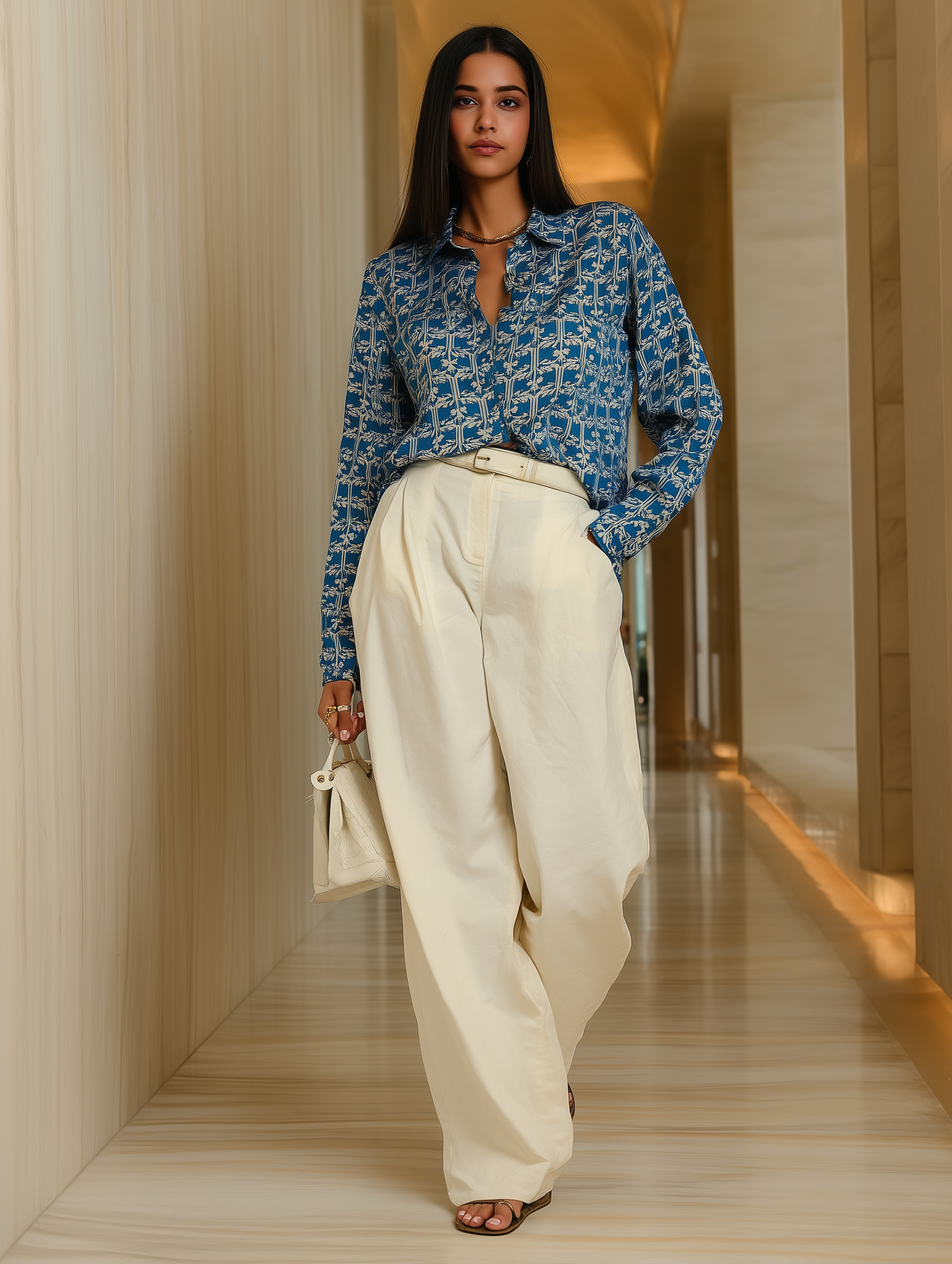 Light Indigo Printed Shirt