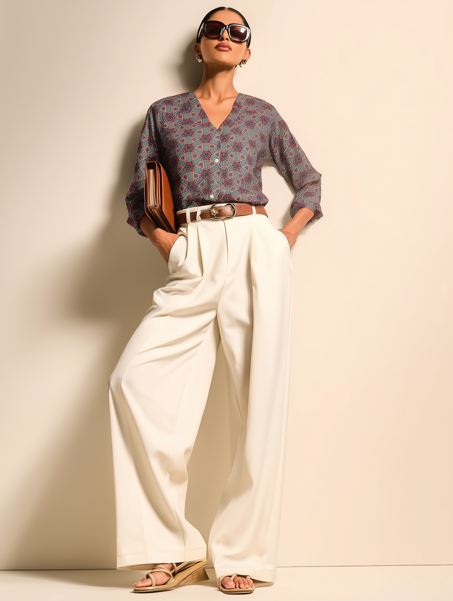 Ajrak Heritage V Neck Shirt