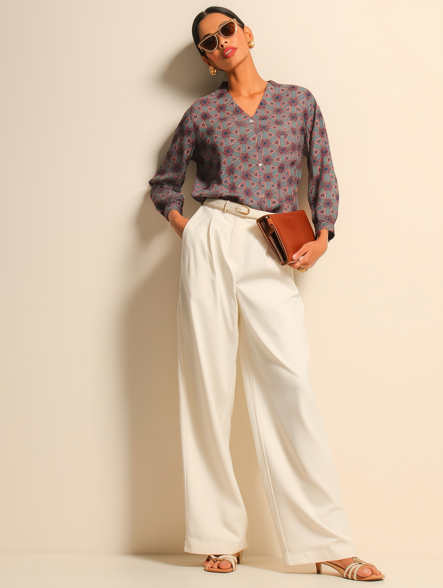 Ajrak Heritage V Neck Shirt