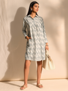 Slub Print Straight Dress
