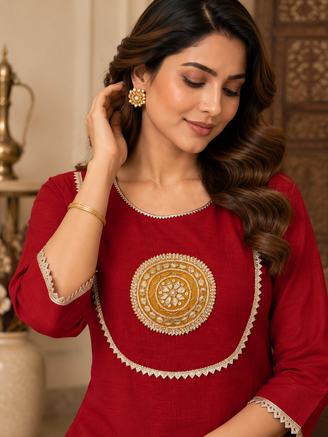 KALAA – Red Gota Work Embroidered Kurta Set