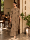 KHAAS – Chikoo Embroidered Kurta Set