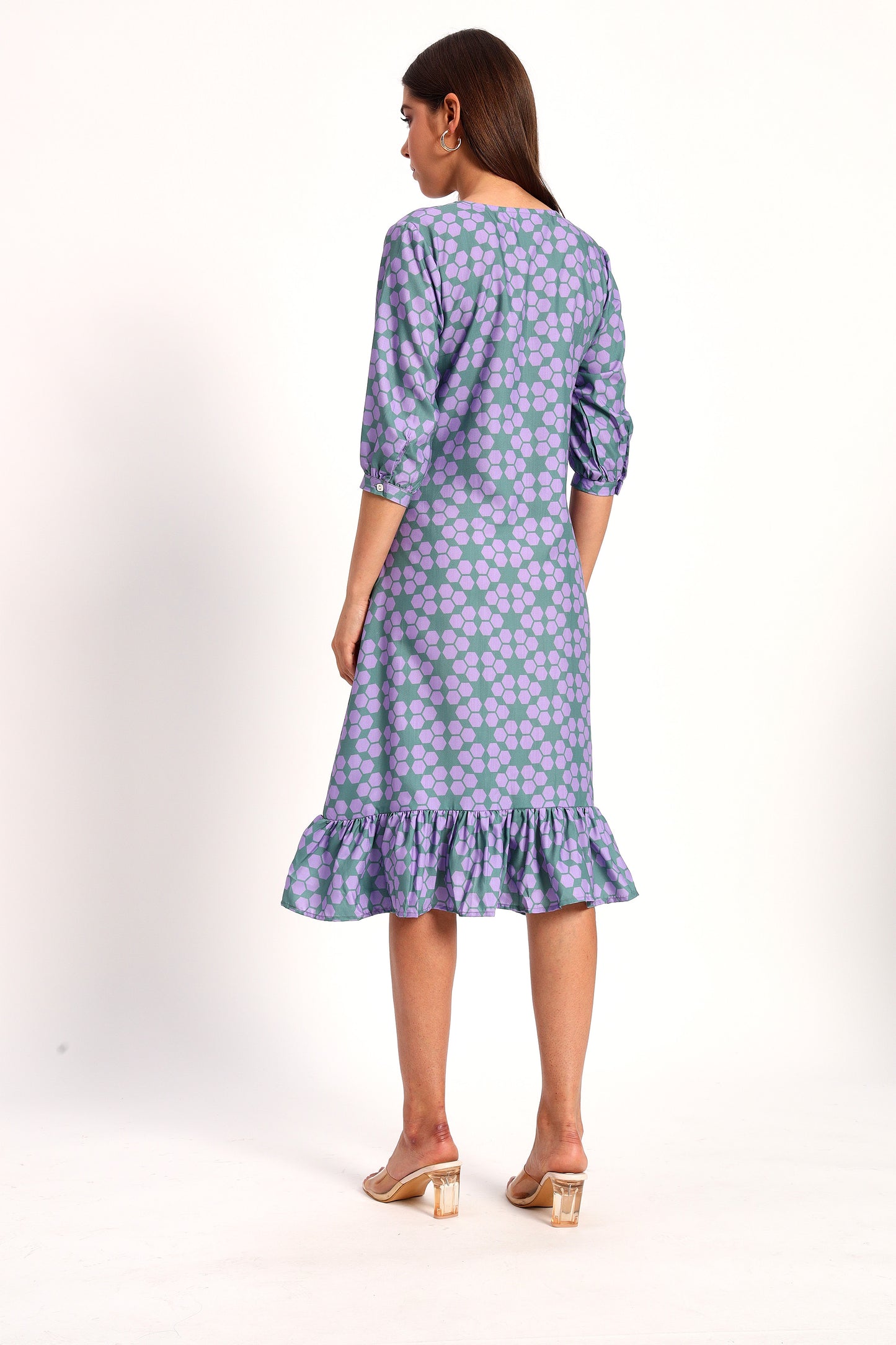 Geometric Print A-line Dress